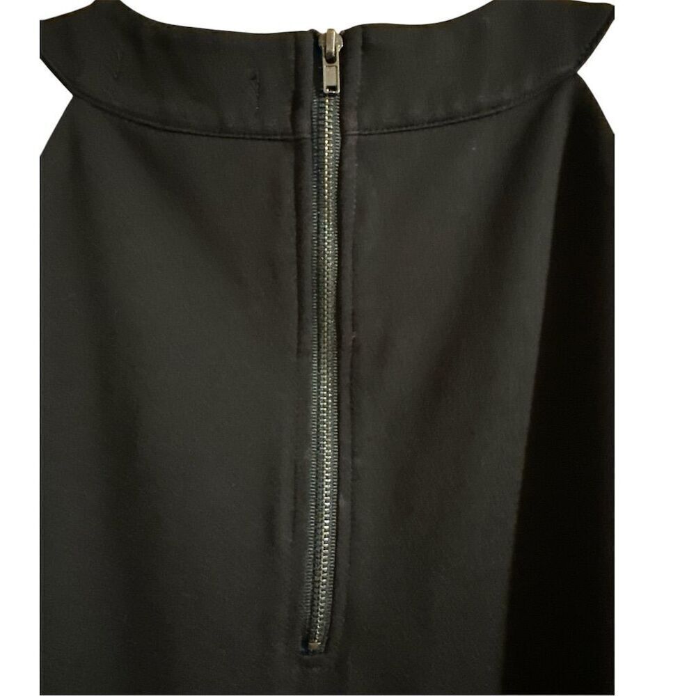 Ro & De Black Dressy Sleeveless Top Back Zipper Back Sheer Diamond Mesh Cutouts - Picture 5 of 9